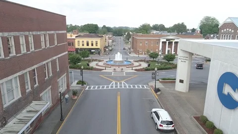 Drone small town center Stock Footage 115793264