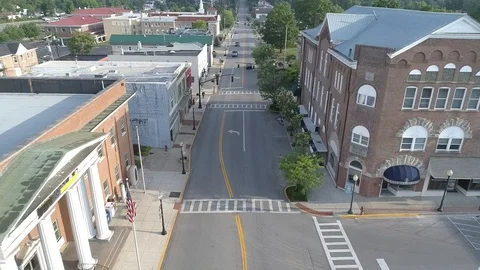 Drone small town streets Stock Footage 115793275