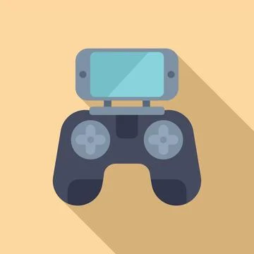 Drone smart control icon flat vector. Smartphone joystick Stock Illustration