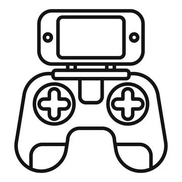 Drone smart control icon outline vector. Smartphone joystick Stock Illustration