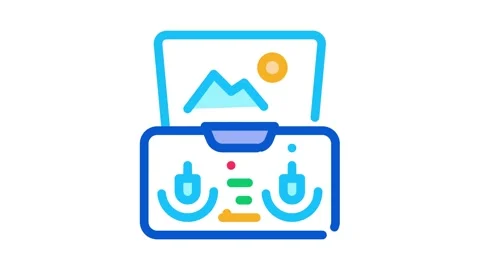 Drone smartphone app remote controle Icon Animation Stock Footage 145273326