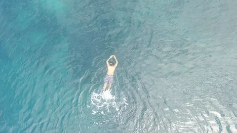 Drone snorkeling Stock Footage 92088097