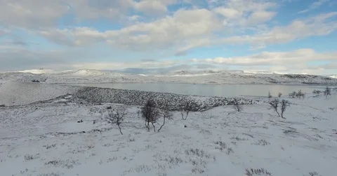 Drone. Snow. Lake Stock Footage 78184728