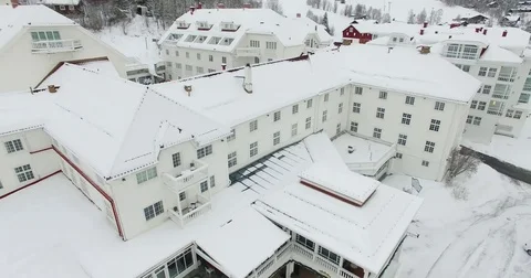 Drone. Snow. Small town. Stock Footage 78159772