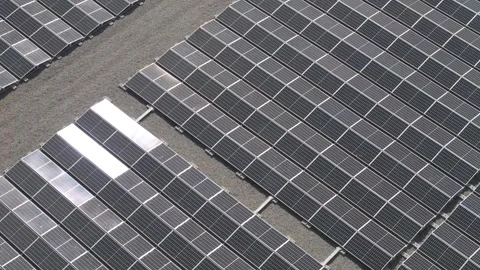 Drone Solar Farm sideways 4K Stock Footage 297765758