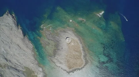 Drone spinning over medieval lighthouse Vídeo Stock 59832472
