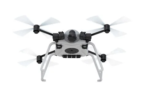 Drone with spinning propellers Stock Illustration