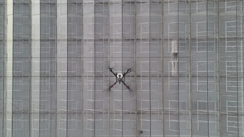 Drone Spraying Greenhouse Stock-Footage 320019695