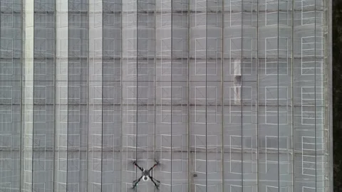 Drone Spraying Greenhouse Stock-Footage 320019706