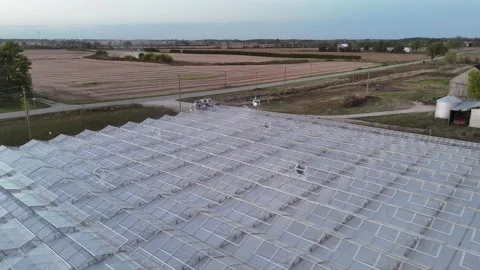 Drone Spraying Greenhouse Stock-Footage 320020655