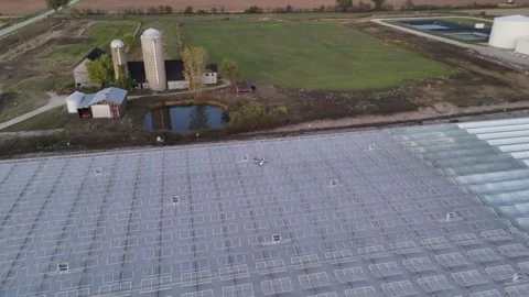 Drone Spraying Greenhouse Stock-Footage 320021247