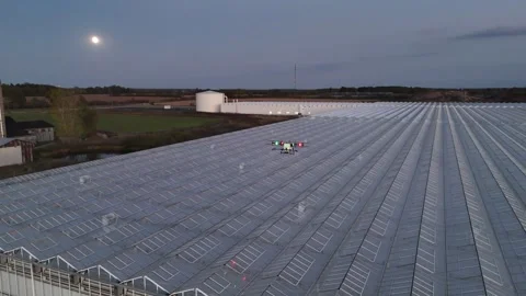 Drone Spraying Greenhouse Stock-Footage 320021651