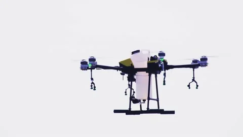 Drone Spraying over Grapevine Field Industrialization Technology Agriculture Stockbeeldmateriaal 163293873