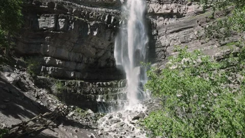 Drone Static View Close of Cascade Falls Ouray Colorado 4K Video stock 244670668