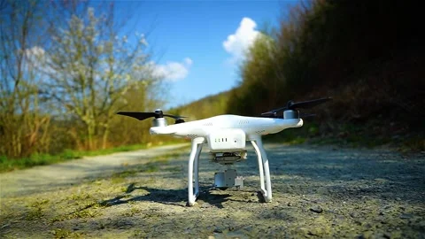 A drone stay in standby mode Stock Footage 144888906