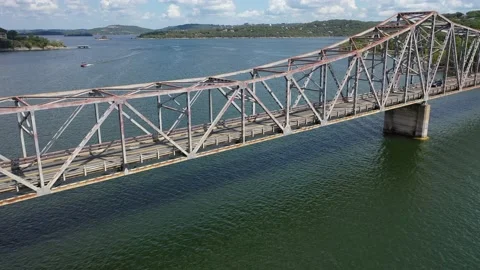 Drone Steel bridge Stock Footage