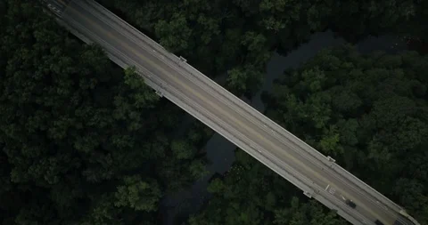 Drone straight down bridge rotating up Video stock 113337203