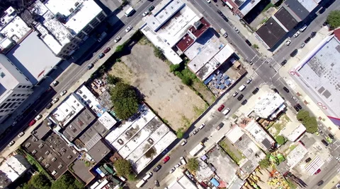 Drone straight down of Crown Heights in Brooklyn Stock Footage 68408048