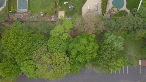 Drone straight down over parking lot Stock Footage 107937845
