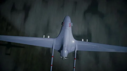Drone Strike on Data Center,AI Backlash and Anti-AI Concept. Video stock 336345322
