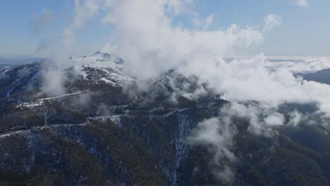 Drone, Stunning Winter View Mt Buller Snowy Mountains Video stock 332992529