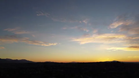 Drone: Sunrise and Clouds over Mountains Stock Footage 146350857