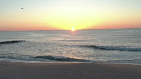 Drone sunrise beach 2 Stock Footage 151542142