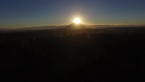 Drone Sunrise - Rising Shot 4k Stock Footage