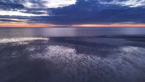 Drone sunset beach Stock Footage 291716095
