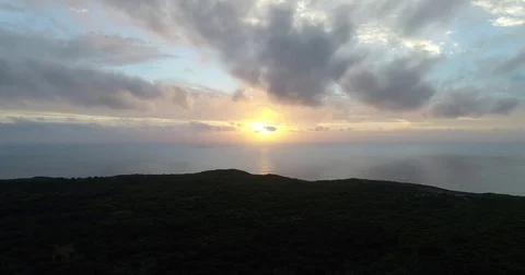 Drone Sunset at Cape Otway Stock Footage 84274874