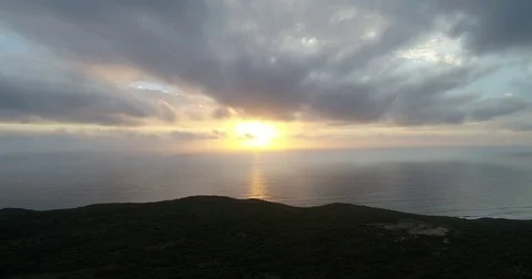 Drone Sunset cape Otway ocean Stock Footage 84275540