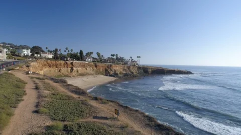 Drone Sunset Cliffs San Diego California Video stock 103780381