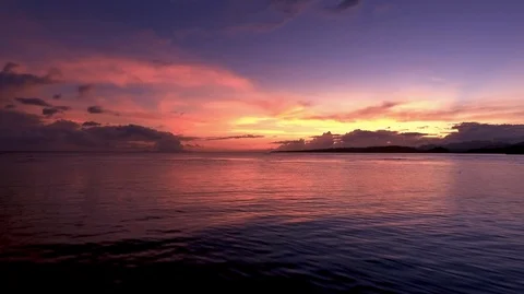 Drone Sunset Fiji Stockbeeldmateriaal 87065564