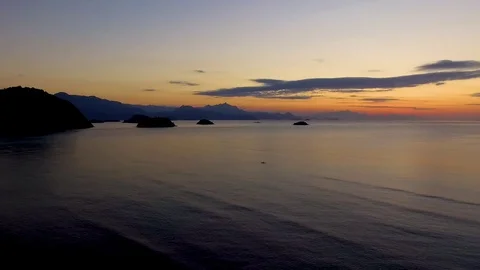 Drone at the sunset Stock Footage 77513518
