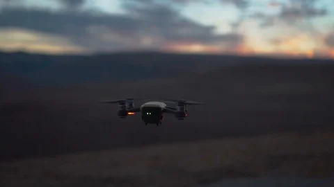 Drone at sunset Stock Footage 99044077