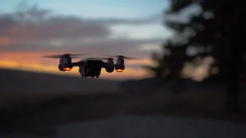 Drone at sunset Stock Footage 99044078