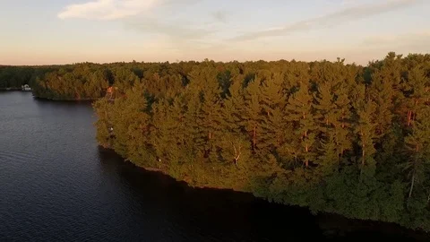 Drone Sunset Lake 库存影片 74038546