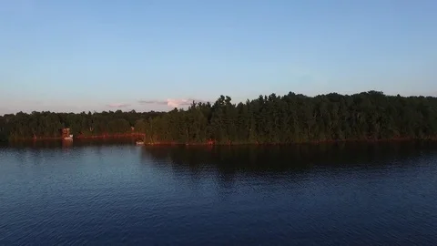 Drone Sunset Lake 库存影片 74039382