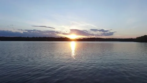 Drone Sunset Lake 库存影片 74040691