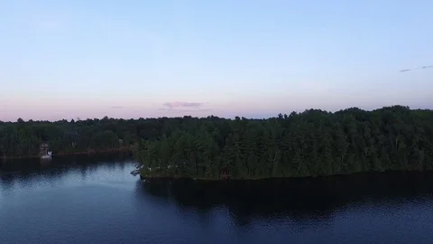 Drone Sunset Lake 库存影片 74040952