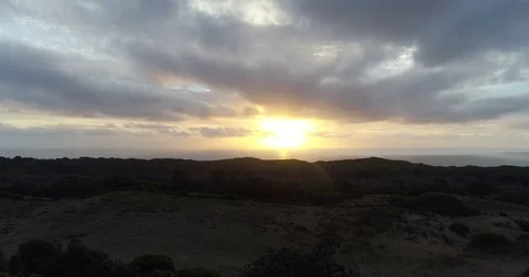 Drone Sunset Ocean Stock Footage 84277523