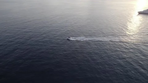 Drone sunset scene at Cap d'Antibes Video stock 201484662