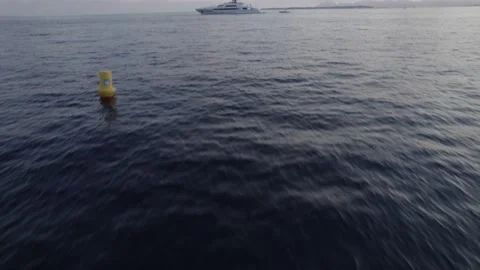 Drone sunset scene at Cap d'Antibes Video stock 201485100