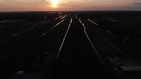Drone sunset slow forwards Stock Footage 89101307