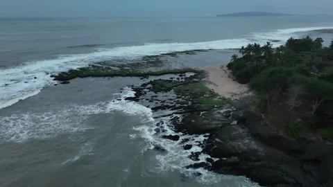 Drone sunset video on the beach Stock Footage 285129786