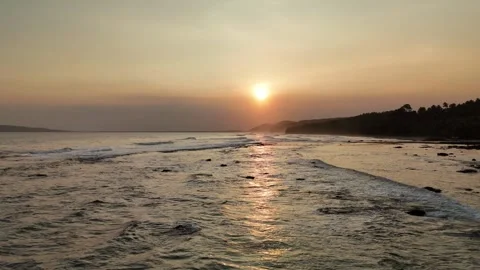 Drone sunset video on the beach Stock Footage 285130045