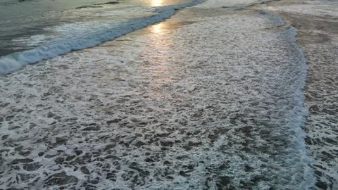 Drone sunset video on the beach Stock Footage 285130654