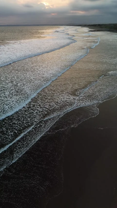 Drone sunset video on the beach Stock Footage 285131061