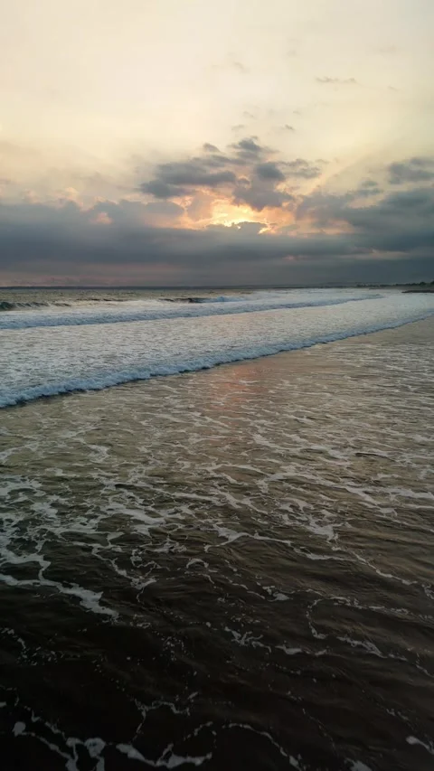 Drone sunset video on the beach Stock Footage 285131198