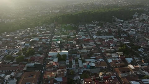 DRONE : SUNSET VIEW OF URUAPAN MICHOACAN NATIONAL PARK Stock Footage 290373247